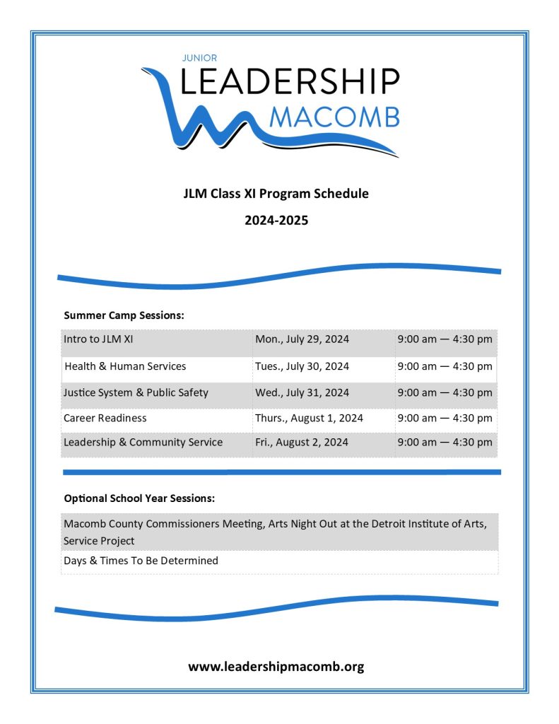 JLM XI full schedule